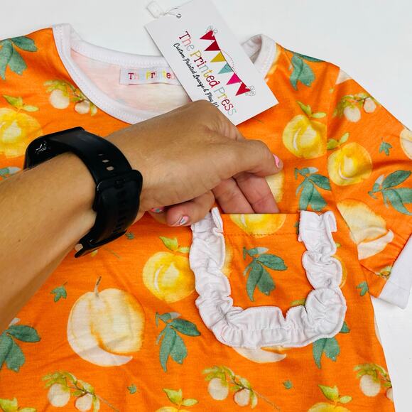 NWT The Printed Press 2T Peaches 2Pc Pajama Set - Picture 2 of 3